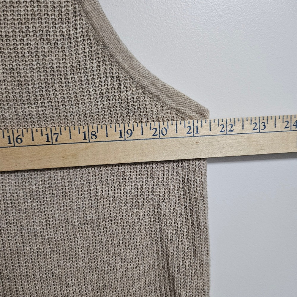 Abercrombie & Fitch Crochet Style Layering Knit Tank Mens Lg Tan Cotton Blend - Picture 6 of 9